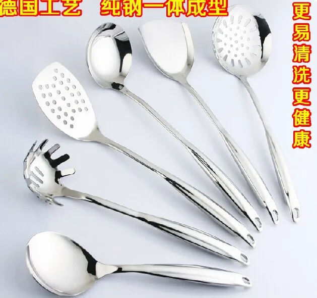 German art stainless steel sooktops nobility set 6pcs spatula spoon cookware set kitchen shelf
German art stainless steel sooktops nobility set 6pcs spatula spoon cookware set kitchen shelf