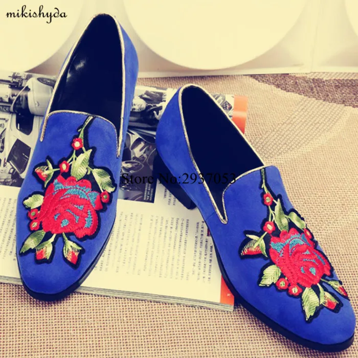 2017 Newest Designs France Brand Suede Blue Mens Dress Shoes Red Bottom Loafers Shoes With Embroidery Flower
2017 Newest Designs France Brand Suede Blue Mens Dress Shoes Red Bottom Loafers Shoes With Embroidery Flower