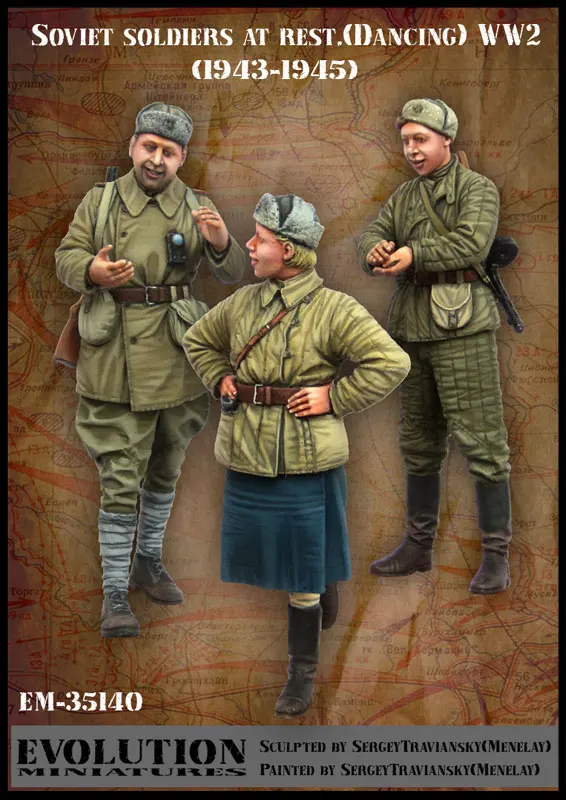 1/35, Soviet soldiers at rest (1943 - 1945), Resin Model Soldier GK, World War II military theme, Unassembled and unpainted kit
1/35, Soviet soldiers at rest (1943 - 1945), Resin Model Soldier GK, World War II military theme, Unassembled and unpainted kit