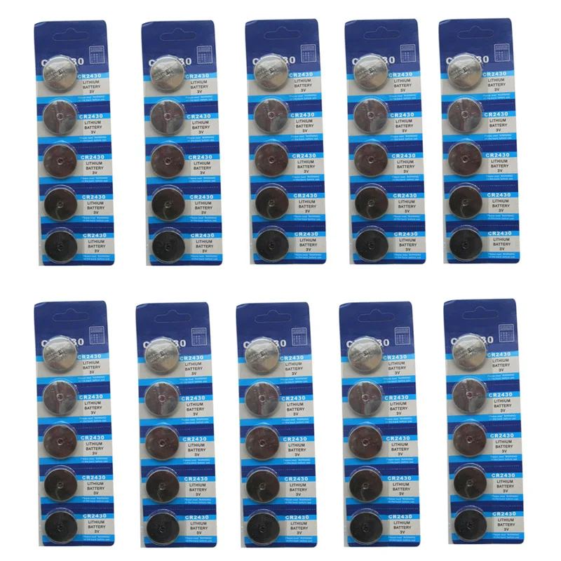 50pcs/Lot CR 2430 CR2430 DL2430 BR2430 KL2430 3V Lithium Battery Button Coin Cell Batteries For Camera Watch Toys Remote
50pcs/Lot CR 2430 CR2430 DL2430 BR2430 KL2430 3V Lithium Battery Button Coin Cell Batteries For Camera Watch Toys Remote