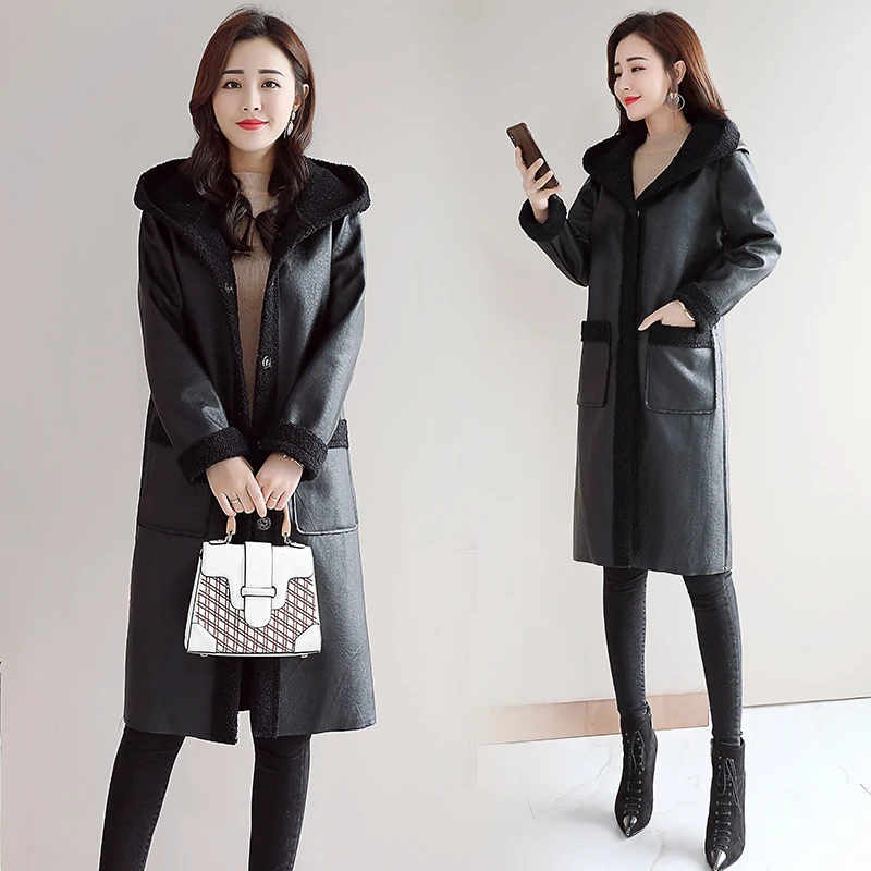 MUMUZI Women's Fur Coat Winter Thermal PU Leather Jackets 2020 High Quality Ladies Long Parkas Black Hooded Fur Outerwear
MUMUZI Women's Fur Coat Winter Thermal PU Leather Jackets 2020 High Quality Ladies Long Parkas Black Hooded Fur Outerwear