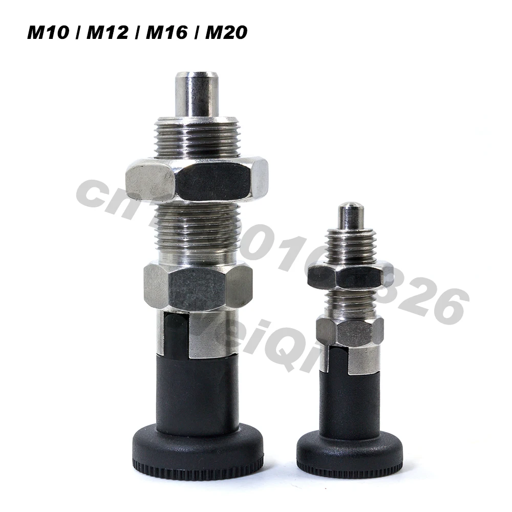Index plunger with 90 rest position , locking bolts ,plastic knob,stainless steel,,with locking,fine thread M10M12M16M20
Index plunger with 90 rest position , locking bolts ,plastic knob,stainless steel,,with locking,fine thread M10M12M16M20