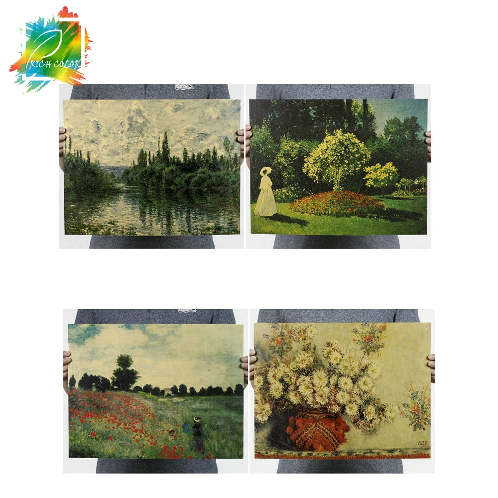 Картина Monet бумажный плакат с водными лилиями для декора настенное искусство