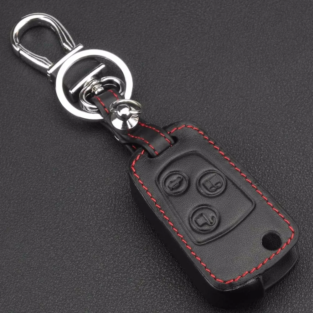 Jingyuqin кожаный чехол для ключа с дистанционным управлением 3 кнопками Ford Focus KA Mondeo