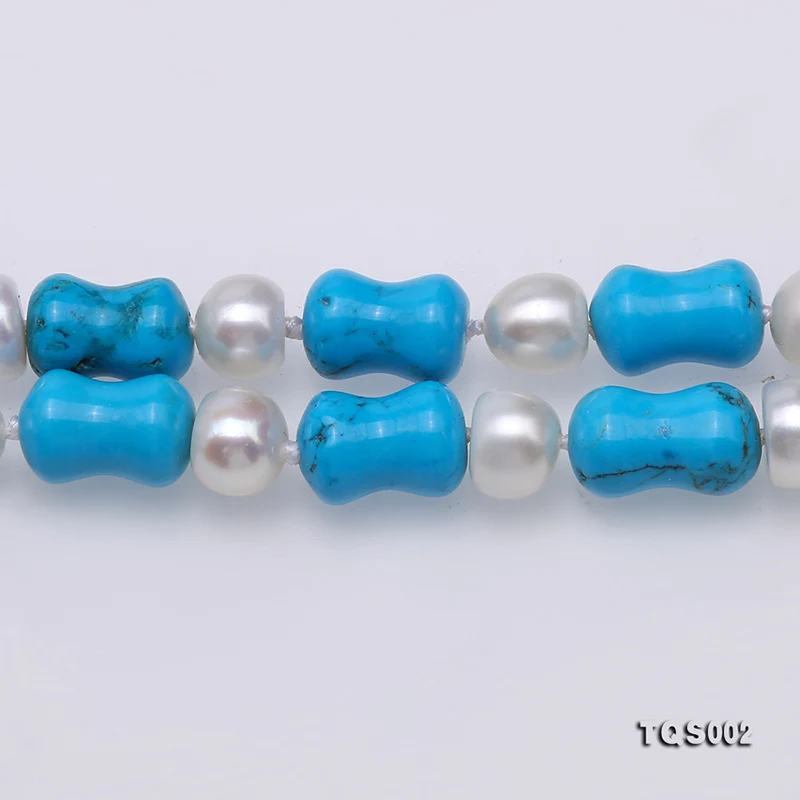 JYX Beautiful 8*13mm Blue Bone-shape Turquoise with White Round Freshwater Pearl Necklace Bracelet Jewelry Gemstone Set
JYX Beautiful 8*13mm Blue Bone-shape Turquoise with White Round Freshwater Pearl Necklace Bracelet Jewelry Gemstone Set