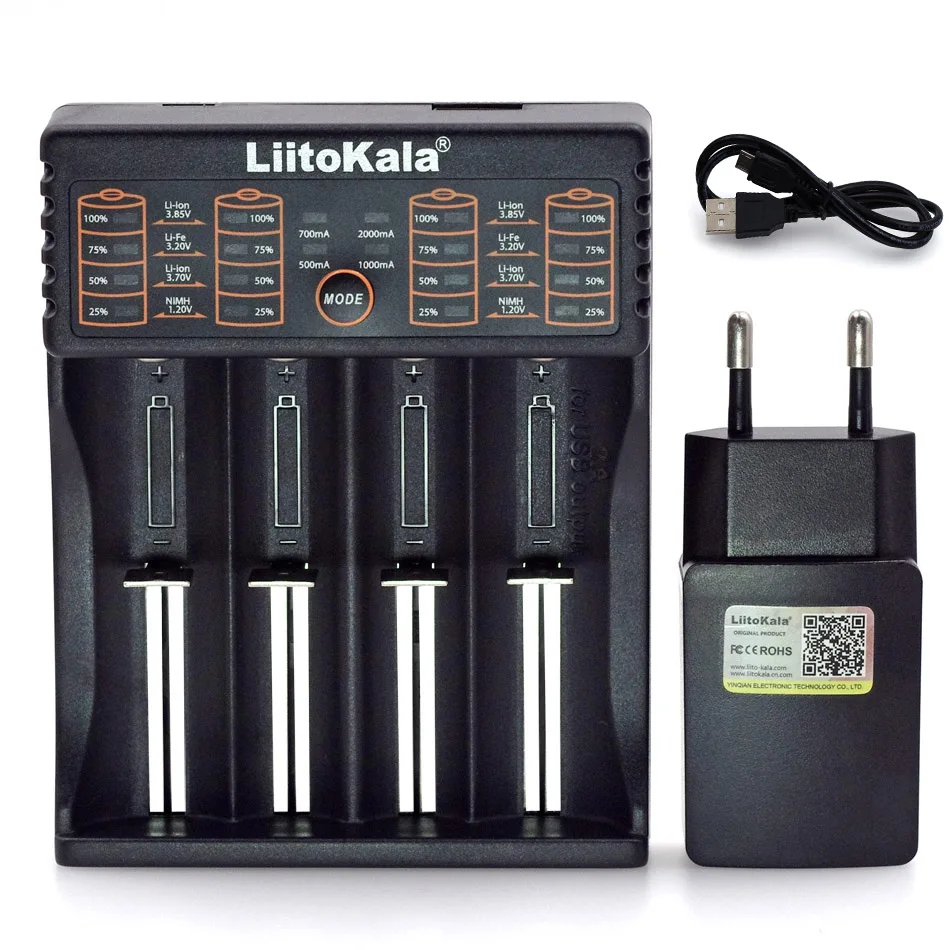 Liitokala Lii-402 18650 Charger 1.2V 3.7V 3.2V AA / AAA 2665014500 NiMH smart charger 5V 2A Intelligent Charger EU/USA/UK plug
Liitokala Lii-402 18650 Charger 1.2V 3.7V 3.2V AA / AAA 2665014500 NiMH smart charger 5V 2A Intelligent Charger EU/USA/UK plug