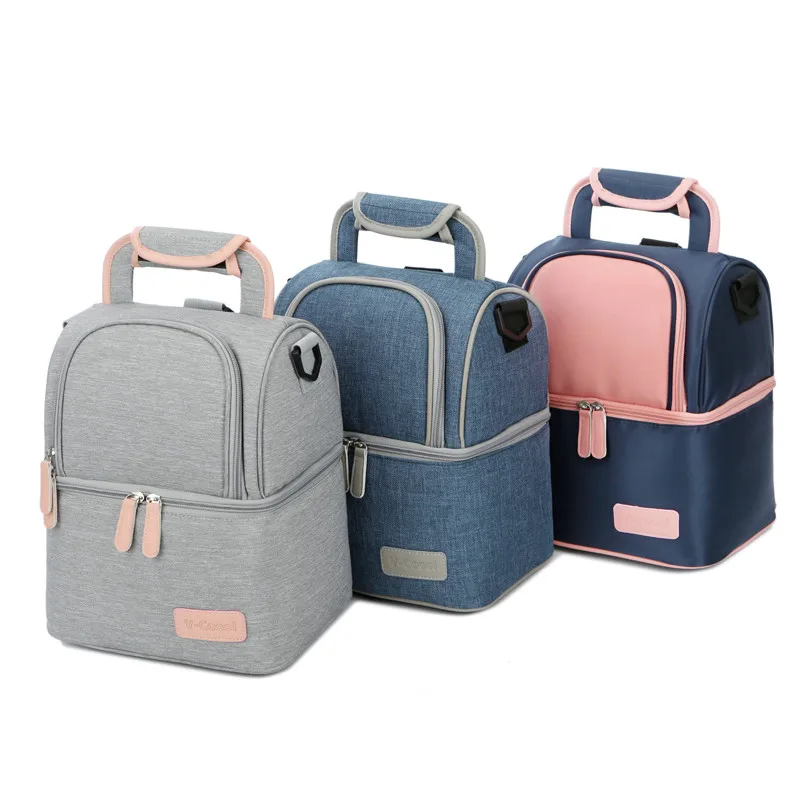 High Quality Double Layer Fashion Portable Lunch Bag Food Cooler Picnic Bags for Women Thermal Lunch Box Kids Milk Bag 3 Colors
High Quality Double Layer Fashion Portable Lunch Bag Food Cooler Picnic Bags for Women Thermal Lunch Box Kids Milk Bag 3 Colors