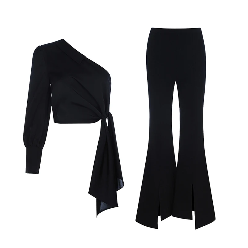 INDRESSME 2019 Fashion Sexy Pant Suits Set One Shoulder Irregular Long Sleeve Top Flare Pant Women Elegant 2 Pieces Pant Sets
INDRESSME 2019 Fashion Sexy Pant Suits Set One Shoulder Irregular Long Sleeve Top Flare Pant Women Elegant 2 Pieces Pant Sets