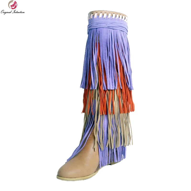 Original Intention Nice Fashion Women Knee High Boots Elegant Fringe Round Toe Wedges Boots Beige Shoes Woman Plus US Size 4-15
Original Intention Nice Fashion Women Knee High Boots Elegant Fringe Round Toe Wedges Boots Beige Shoes Woman Plus US Size 4-15