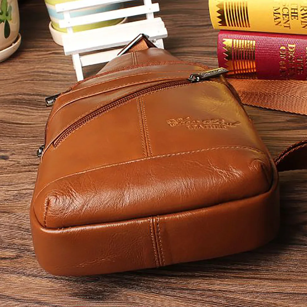 High Quality Genuine Leather Sling Chest Day Pack Men Travel Fashion Single Back Pack Male Real Cowhide Messenger Shoulder Bag
High Quality Genuine Leather Sling Chest Day Pack Men Travel Fashion Single Back Pack Male Real Cowhide Messenger Shoulder Bag