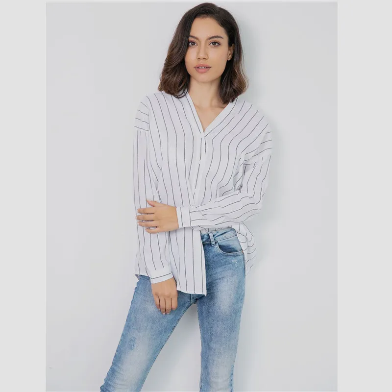 Women's Striped Shirt Fashion Personality Women's Top V-Neck Fashion Casual Shirt Hot Slim Shirt Long Sleeve Loose Ladies Shirt
Women's Striped Shirt Fashion Personality Women's Top V-Neck Fashion Casual Shirt Hot Slim Shirt Long Sleeve Loose Ladies Shirt
