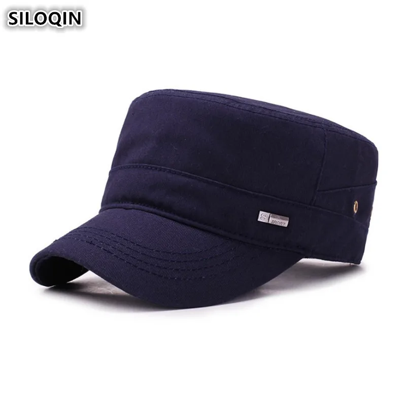 SILOQIN 2019 New Cotton Army Military Hats For Men Adjustable Size Simple Middle Aged Men's Flat Cap Snapback Caps Brands Hat
SILOQIN 2019 New Cotton Army Military Hats For Men Adjustable Size Simple Middle Aged Men's Flat Cap Snapback Caps Brands Hat