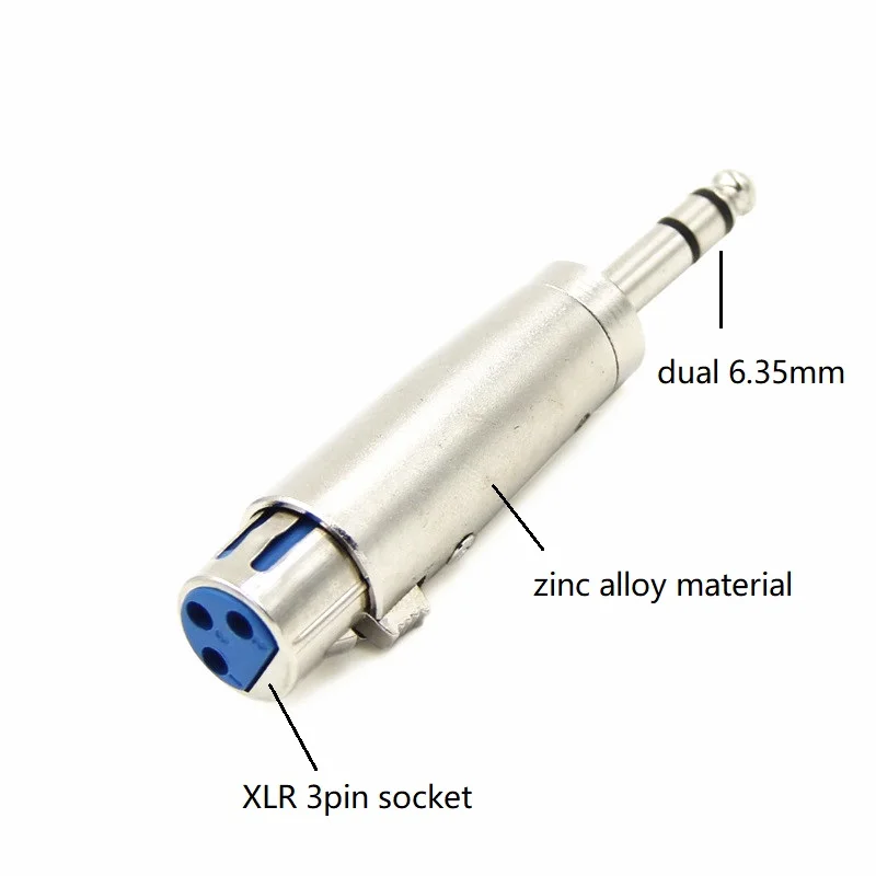 2pcs Mono or Stereo 6.35mm Male Plug to XLR female 3pin Socket Audio Adapters Microphone Adapter
2pcs Mono or Stereo 6.35mm Male Plug to XLR female 3pin Socket Audio Adapters Microphone Adapter