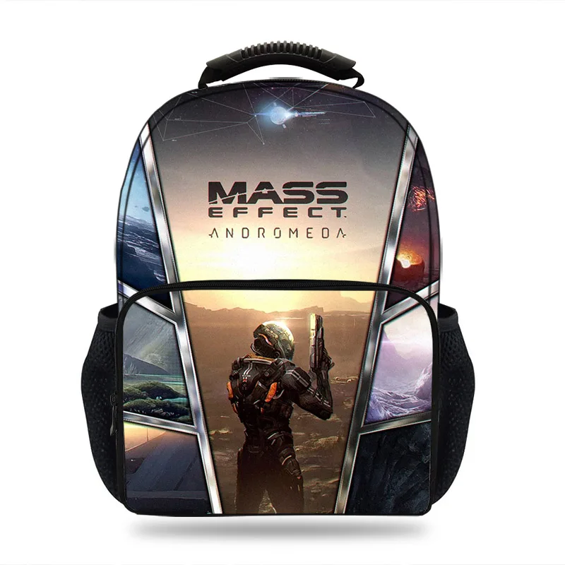Мужской рюкзак Mass Effect 3 Earth с цветочным принтом школьный для подростков мальчиков