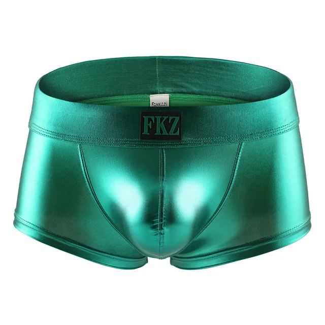 Men Boxer Shorts Sexy Male Low Rise PU Leather U Bulge Underwear Gay Party Club Boxers Bikini Underpants Cueca | Мужская одежда