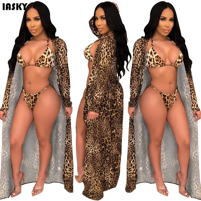 IASKY 3PCS/SET swimsuit cover up+ Bikini set Sexy leopard Print swimwear Cover Ups sets Bikini Kaftan female De Plage
IASKY 3PCS/SET swimsuit cover up+ Bikini set Sexy leopard Print swimwear Cover Ups sets Bikini Kaftan female De Plage