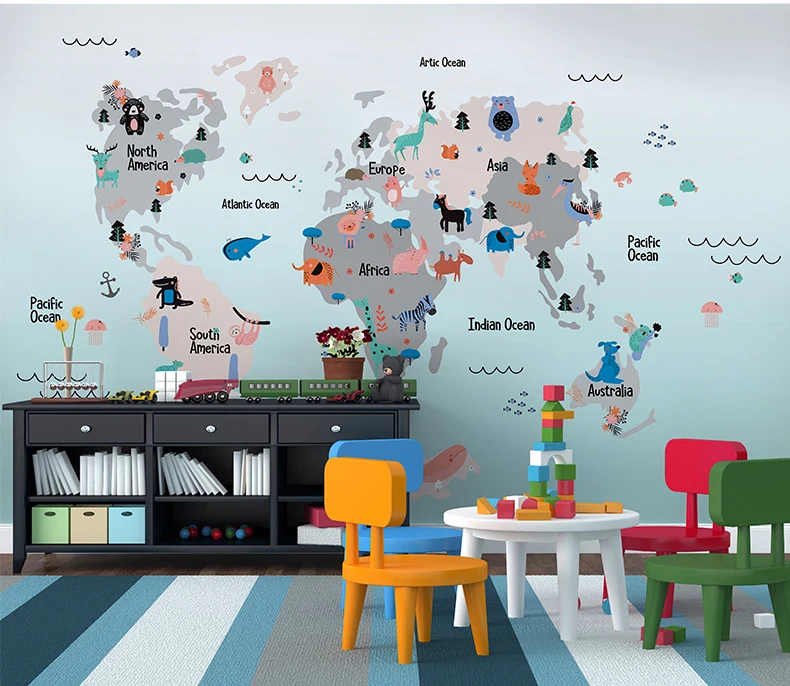 Newest 3d Cartoon abstract World Map Wall Mural for Kids Room Kindergarten 8d Animal Photo wall Mural Wallpaper Mural Decor
Newest 3d Cartoon abstract World Map Wall Mural for Kids Room Kindergarten 8d Animal Photo wall Mural Wallpaper Mural Decor