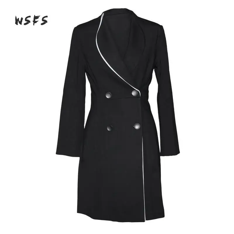 Wsfs Autumn Coats Women Black Gray Long Formal Coat Turndown Elegant Windbreaker Trench Office Long Sleeve Overcoats Out Wear
Wsfs Autumn Coats Women Black Gray Long Formal Coat Turndown Elegant Windbreaker Trench Office Long Sleeve Overcoats Out Wear