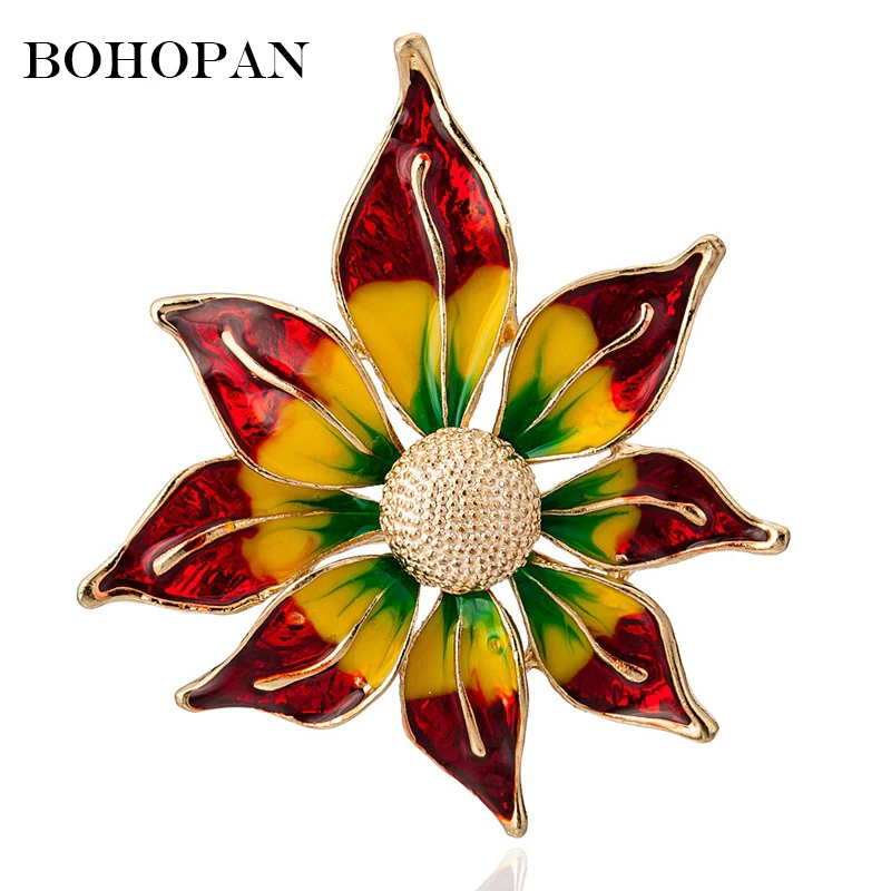 

New Sun Flower Glazed Glaze Brooch Collar Pin Fashion Colored Sunflower Brooches For Women Personalized Clothing Accessories