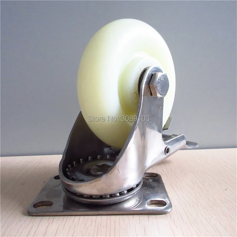 4 pcs hot Selling 4 inch nylon 304 Stainless steel caster wheel with double brake
4 pcs hot Selling 4 inch nylon 304 Stainless steel caster wheel with double brake
