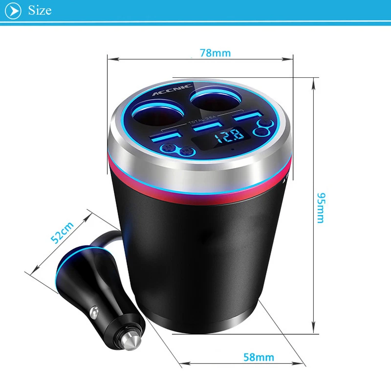 JINSERTA Multi-function MP3 Player Car Kit Bluetooth FM Transmitter HandsFree Cigarette Lighter Splitter 3 Ports USB Charger
JINSERTA Multi-function MP3 Player Car Kit Bluetooth FM Transmitter HandsFree Cigarette Lighter Splitter 3 Ports USB Charger