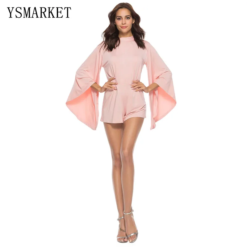 S-XXL Elegant Jumpsuits For Women Solid Color Open Back O Neck Bat Sleeve Sexy Rompers Womens Jumpsuit Short Fashion Party Wear
S-XXL Elegant Jumpsuits For Women Solid Color Open Back O Neck Bat Sleeve Sexy Rompers Womens Jumpsuit Short Fashion Party Wear