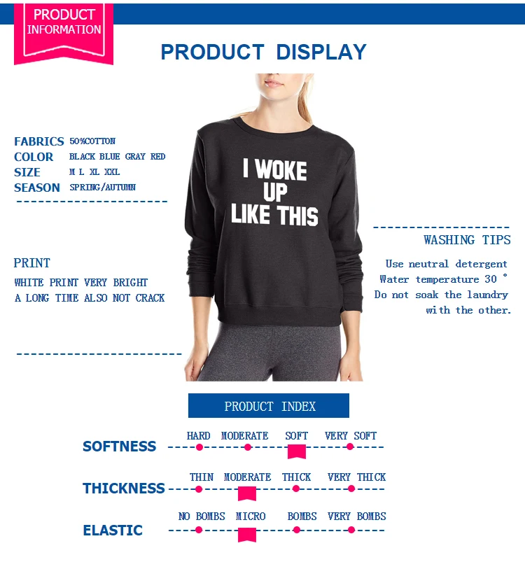 I Woke Up Like This Letters Print women spring style sweatshirt 2019 new style brand hoodies femme Loose fit brand clothing
I Woke Up Like This Letters Print women spring style sweatshirt 2019 new style brand hoodies femme Loose fit brand clothing