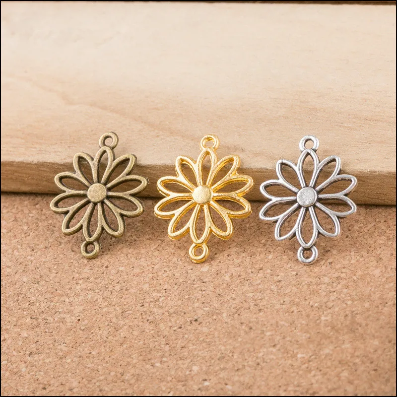 Wholesale Hallow Out Flower Shape Alloy DIY Jewelry Findings Bracelet Necklace Connector Charms Silver Bronze Gold Metal Charm
Wholesale Hallow Out Flower Shape Alloy DIY Jewelry Findings Bracelet Necklace Connector Charms Silver Bronze Gold Metal Charm