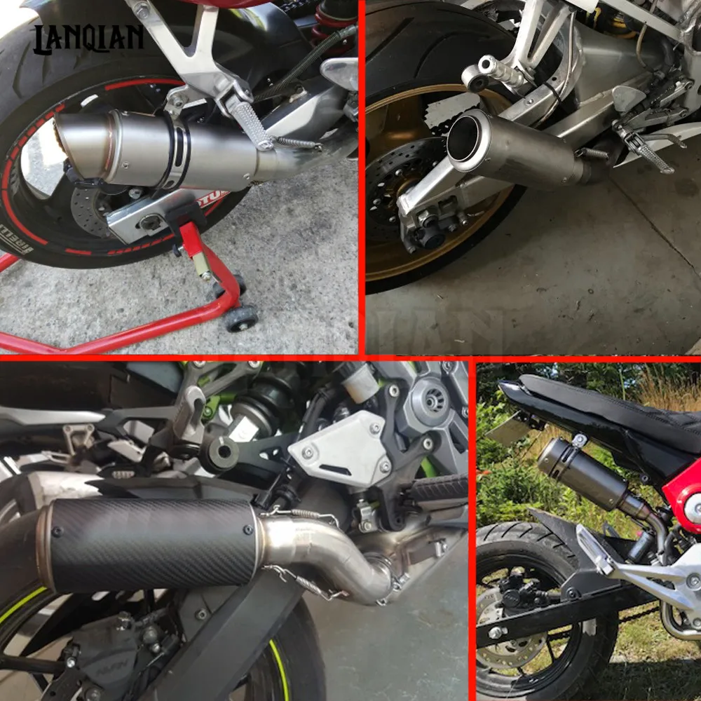 

For YAMAHA bws 125 mt03 kawasaki z650 bmw f800r Motorcycle Carbon Fiber Exhaust Pipe GP Escape scarico moto universale Muffler