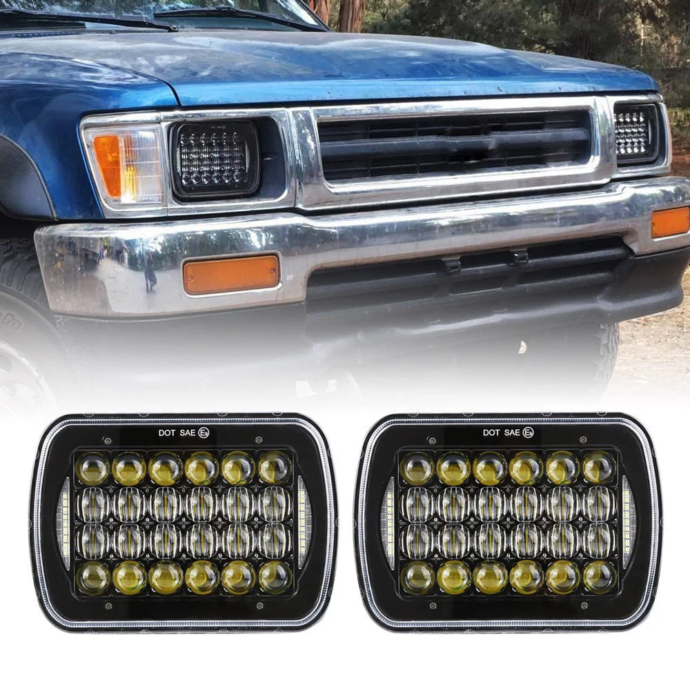 Пара 5X7 дюймов h4 светодиодный фары лампы 7x6 DRL для Jeep Wrangler YJ XJ грузовик FLD 50 60 70 80