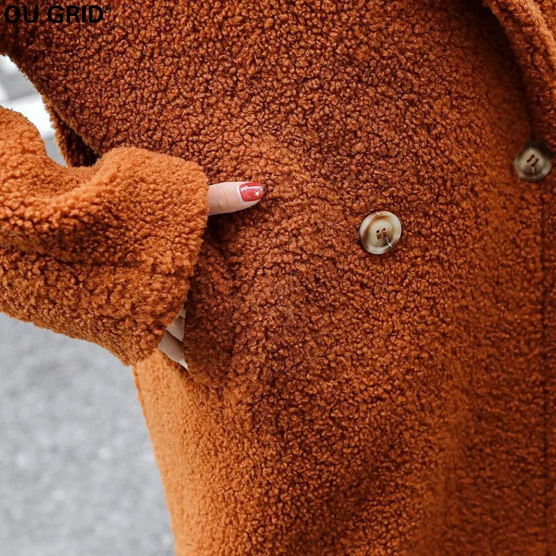 Artificial wool Coat Women Winter Warm Turn-down Collar Outwear Loose Faux Fur Single Button Long Coat With Pocket New Arrival
Artificial wool Coat Women Winter Warm Turn-down Collar Outwear Loose Faux Fur Single Button Long Coat With Pocket New Arrival