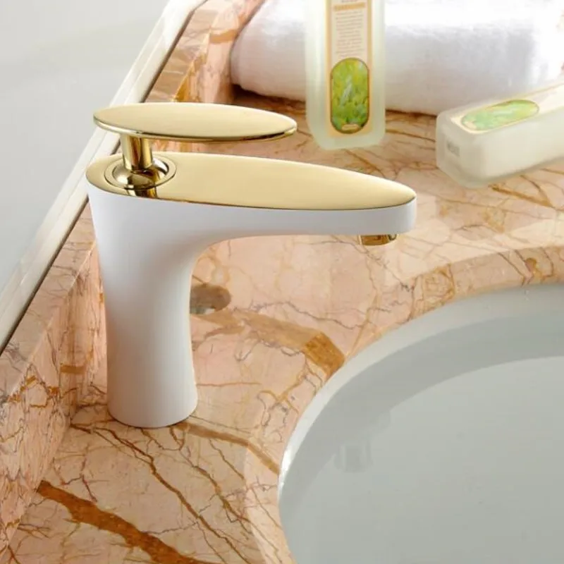 Basin Faucets Brass Bathroom Sink Mixer Tap Hot & Cold White/Chrome Lavatory Faucet Single Handle Toilet Sink Water Crane Mixer
Basin Faucets Brass Bathroom Sink Mixer Tap Hot & Cold White/Chrome Lavatory Faucet Single Handle Toilet Sink Water Crane Mixer
