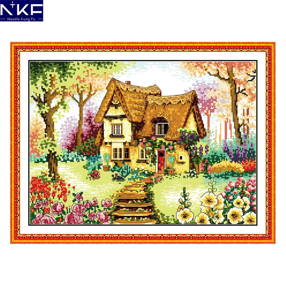 NKF A Country Cabin Cross Stitch 11CT 14CT Cross Stitch Set Handmade Painting Cross Stitch Kits Embroidery Needlework Home Decor
NKF A Country Cabin Cross Stitch 11CT 14CT Cross Stitch Set Handmade Painting Cross Stitch Kits Embroidery Needlework Home Decor