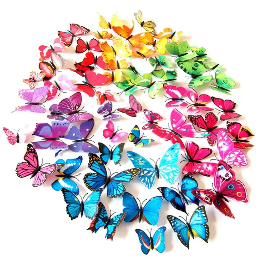 12 Pcs/Lot PVC 3D Butterfly Wall Stickers Decals Home Decor Poster for Kids Rooms Adhesive to Wall Decoration Adesivo De Parede
12 Pcs/Lot PVC 3D Butterfly Wall Stickers Decals Home Decor Poster for Kids Rooms Adhesive to Wall Decoration Adesivo De Parede