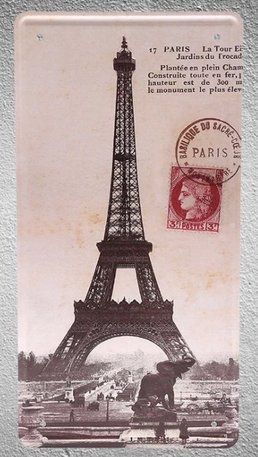 1 pc Eiffel Tower France Paris Lyon Stamp plaques shop store Tin Plates Signs wall Decoration Metal Art Vintage Poster
1 pc Eiffel Tower France Paris Lyon Stamp plaques shop store Tin Plates Signs wall Decoration Metal Art Vintage Poster