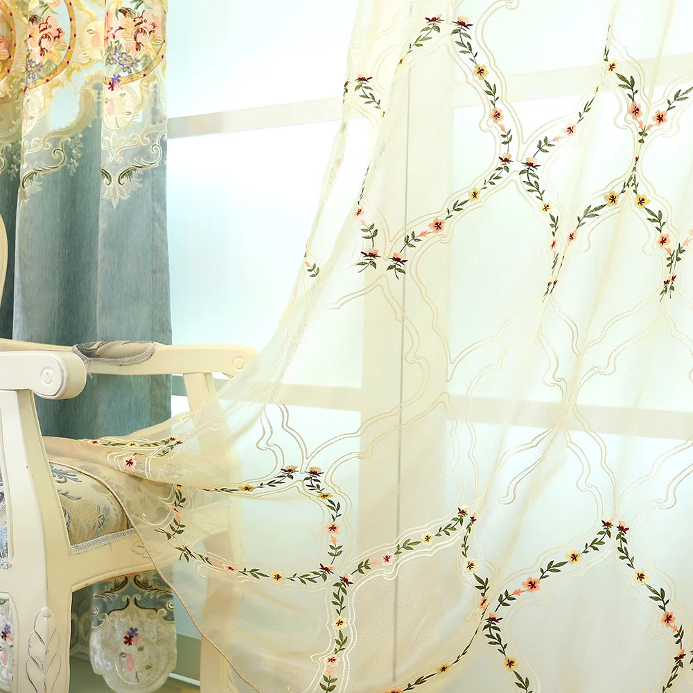 Semi-shading High Quality Luxury Villas Europe Embroidered Curtain Window For living Room Bedroom Kitchen Curtain
Semi-shading High Quality Luxury Villas Europe Embroidered Curtain Window For living Room Bedroom Kitchen Curtain