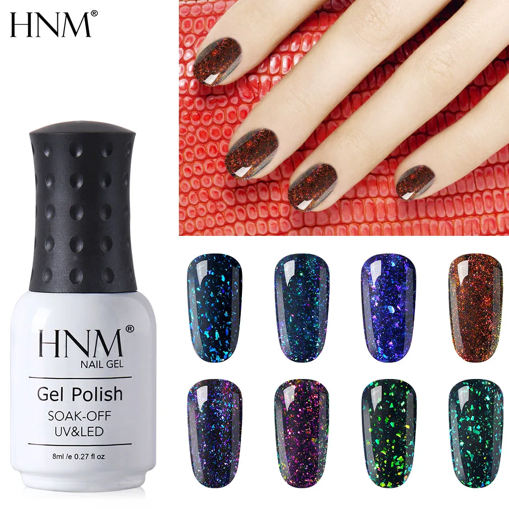 HNM Гель-лак для ногтей 8 мл Bling Хамелеон звёздный гель УФ-светодиодный Цвет: белый
