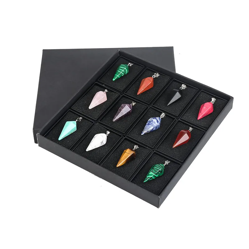 2019 12pcs/lot Mix-Color Hexagonal Cone Stone Pendant Fashion Jewelry Reiki Healing Crystal Bullet Wholesale
2019 12pcs/lot Mix-Color Hexagonal Cone Stone Pendant Fashion Jewelry Reiki Healing Crystal Bullet Wholesale