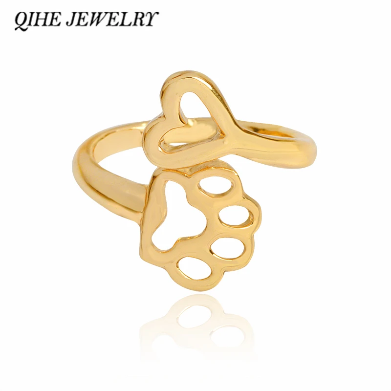 QIHE JEWELRY Paw Cat Dog Pet Foot Print & Heart Charm Adjustable Open Ring Animal Dog Jewelry For Women
QIHE JEWELRY Paw Cat Dog Pet Foot Print & Heart Charm Adjustable Open Ring Animal Dog Jewelry For Women