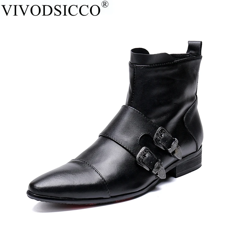 VIVODSICCO Fashion Luxury Men Boots Genuine Leather Ankle Boots Men Italian Business Dress Shoes Pointed Toe Cowboy Boots
VIVODSICCO Fashion Luxury Men Boots Genuine Leather Ankle Boots Men Italian Business Dress Shoes Pointed Toe Cowboy Boots