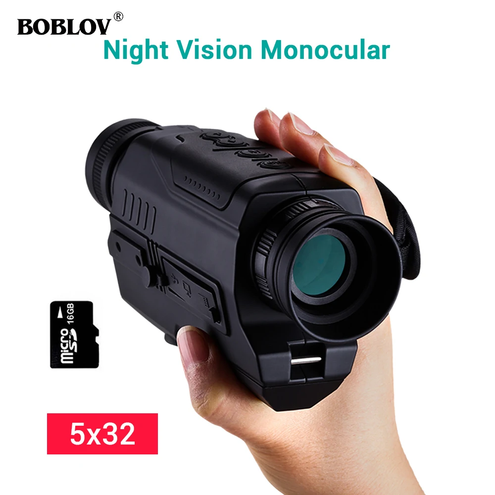 Boblov 5x32 Infrared Night Vision Portable Monocular Digital Scope Telescope Security Camera For Outdoor Hunting 16GB DVR Device
Boblov 5x32 Infrared Night Vision Portable Monocular Digital Scope Telescope Security Camera For Outdoor Hunting 16GB DVR Device