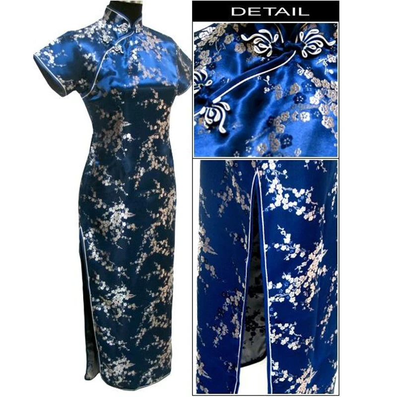 Navyblue Vintage Chinese Traditional Women's Qipao Long Cheongsam Dress dress Mujer Vestido Mandarin Collar Novelty Clothing
Navyblue Vintage Chinese Traditional Women's Qipao Long Cheongsam Dress dress Mujer Vestido Mandarin Collar Novelty Clothing