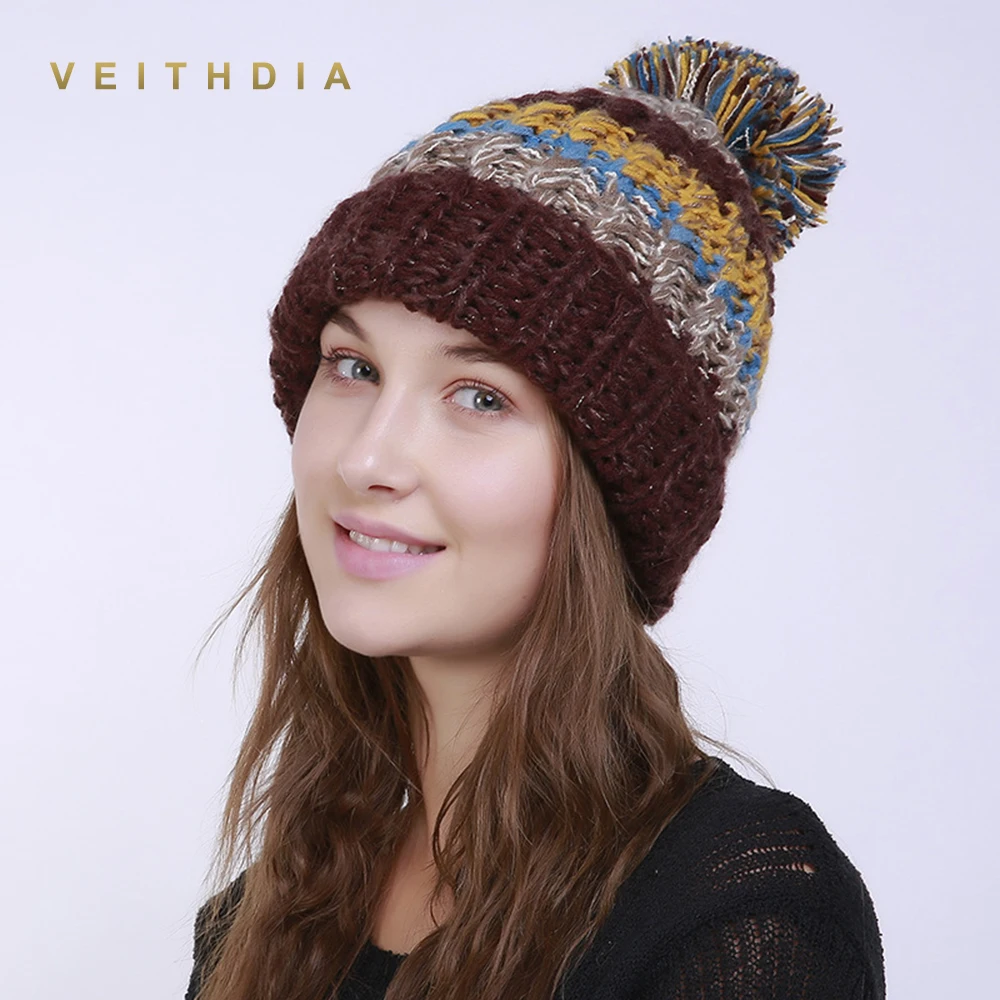 VEITHDIA 2019 Handmade Autumn Winter Knitted Double layer Flip Hat Women Caps Warm Baggy Winter Hats For Girls Skullies Beanies
VEITHDIA 2019 Handmade Autumn Winter Knitted Double layer Flip Hat Women Caps Warm Baggy Winter Hats For Girls Skullies Beanies