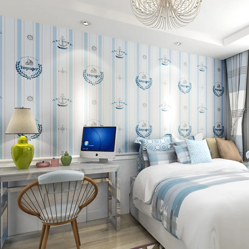 PAYSOTA Children Room Wallpaper Boy Cartoon English Style Non-woven Bedroom Mediterranean Vertical Stripe Wall Paper Roll
PAYSOTA Children Room Wallpaper Boy Cartoon English Style Non-woven Bedroom Mediterranean Vertical Stripe Wall Paper Roll