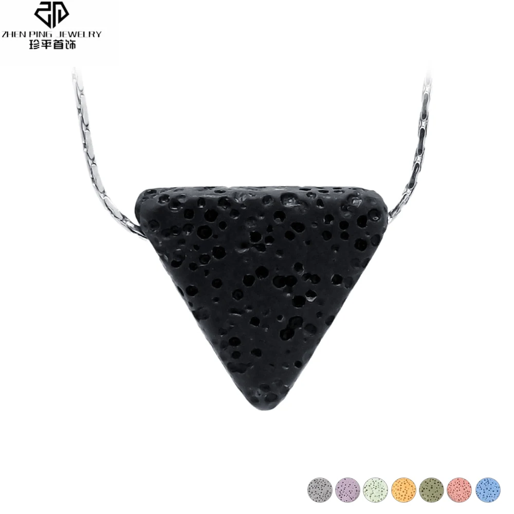 Natural Lava Stone Necklaces Black Triangle Volcanic Rock Essential Oil Diffuser Pendant Necklace Women
Natural Lava Stone Necklaces Black Triangle Volcanic Rock Essential Oil Diffuser Pendant Necklace Women