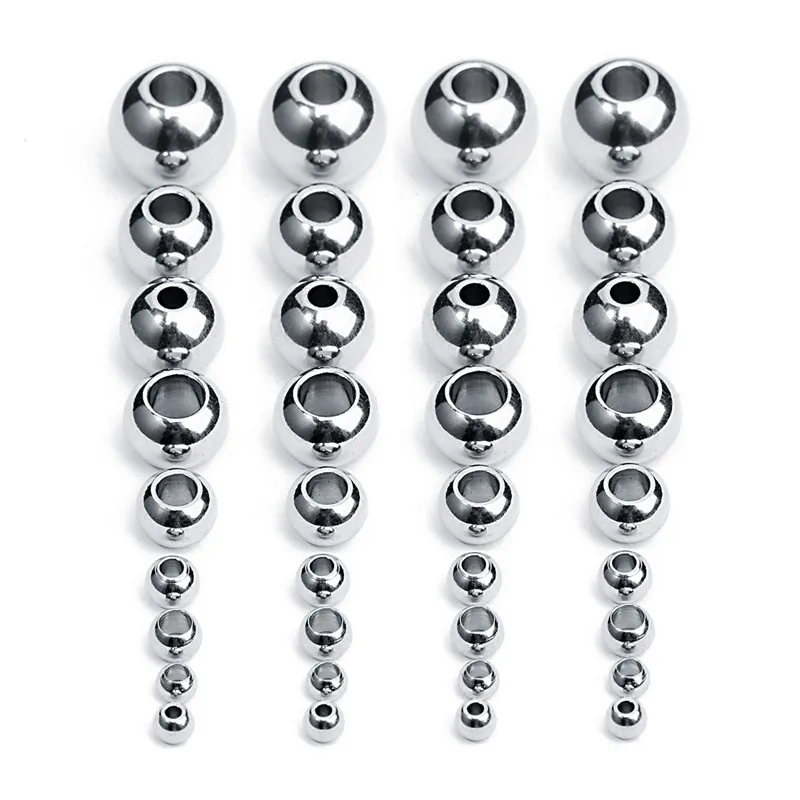 SAUVOO 50pcs Stainless Steel Round Beads Hole 1mm 1.5mm 2mm 3mm 4mm Big Hole Loose Spacer Charm Beads for Jewelry Making Finding
SAUVOO 50pcs Stainless Steel Round Beads Hole 1mm 1.5mm 2mm 3mm 4mm Big Hole Loose Spacer Charm Beads for Jewelry Making Finding