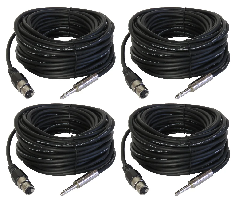 STARAUDIO SSFC-15M 4PCS 50FT (15M) Meter XLR Cables Speaker Mic Quarter Inch Stereo Male To 3Pin XLR Female Cord
STARAUDIO SSFC-15M 4PCS 50FT (15M) Meter XLR Cables Speaker Mic Quarter Inch Stereo Male To 3Pin XLR Female Cord