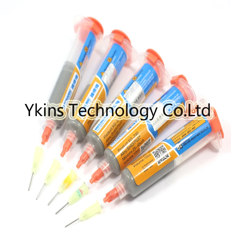 Флюс для пайки HK MECHANIC 5 шт. флюс оловянный крем Sn63/Pb37 25 45 мкм XG40 + игл BGA|Сварочные