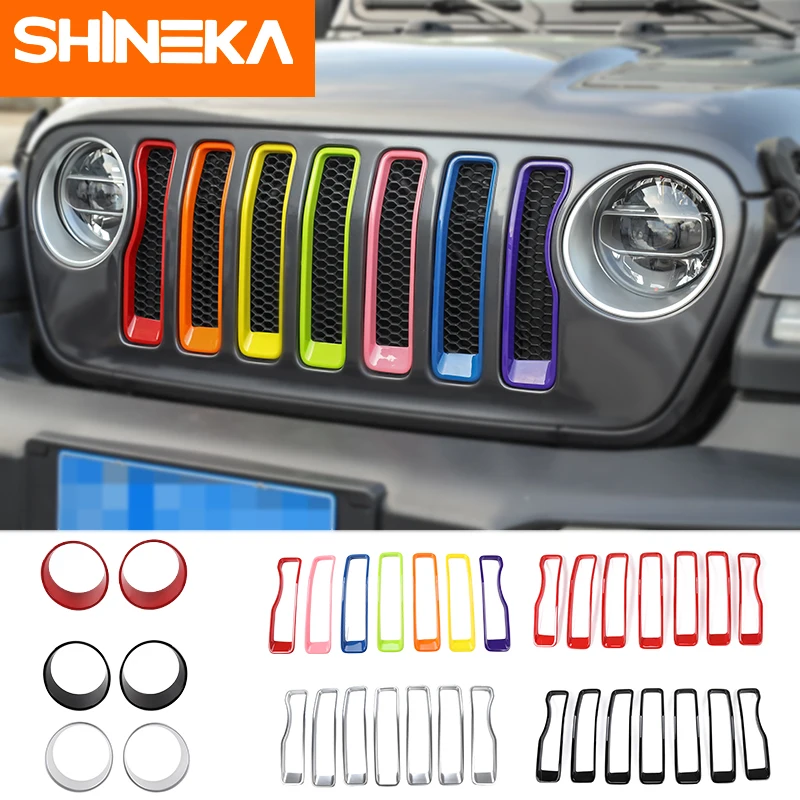 SHINEKA ABS Car Exterior Front Headlight Lamp And Racing Front Grille Decoration Trim Cover Stickers For Jeep Wrangler JL 2018+
SHINEKA ABS Car Exterior Front Headlight Lamp And Racing Front Grille Decoration Trim Cover Stickers For Jeep Wrangler JL 2018+