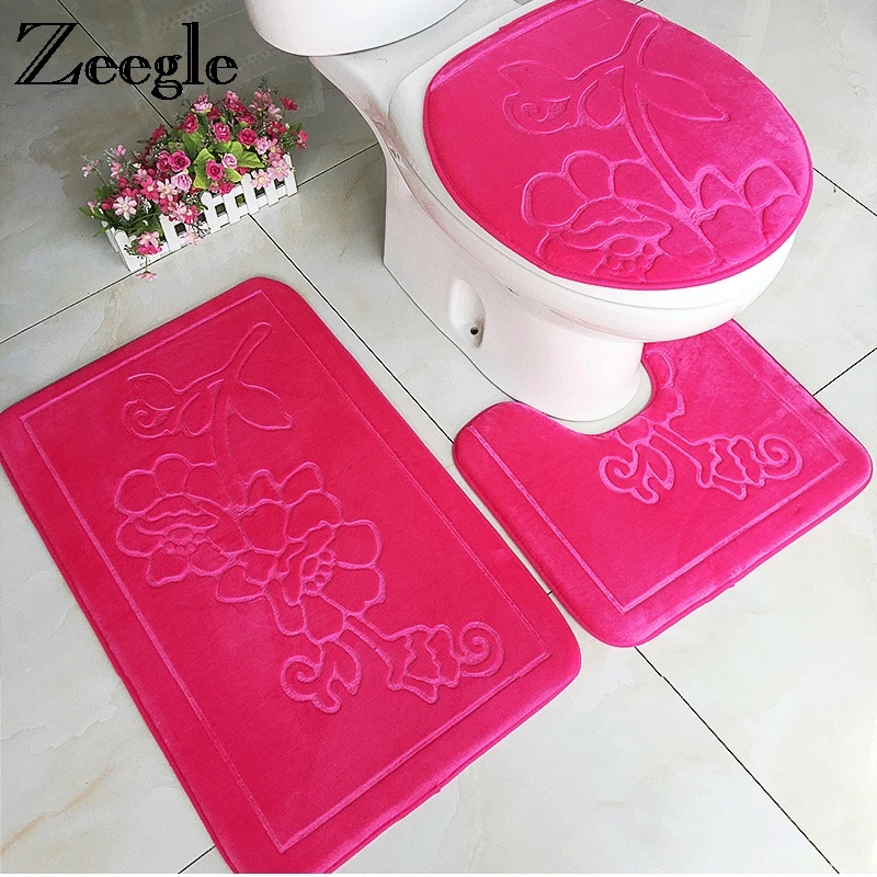 Zeegle 3pcs Bathroom Mat Set Solid Bath Mats Anti Slip Bathroom Rugs and Toilet Mat Bathroom Products
Zeegle 3pcs Bathroom Mat Set Solid Bath Mats Anti Slip Bathroom Rugs and Toilet Mat Bathroom Products